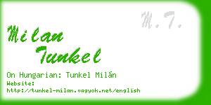 milan tunkel business card